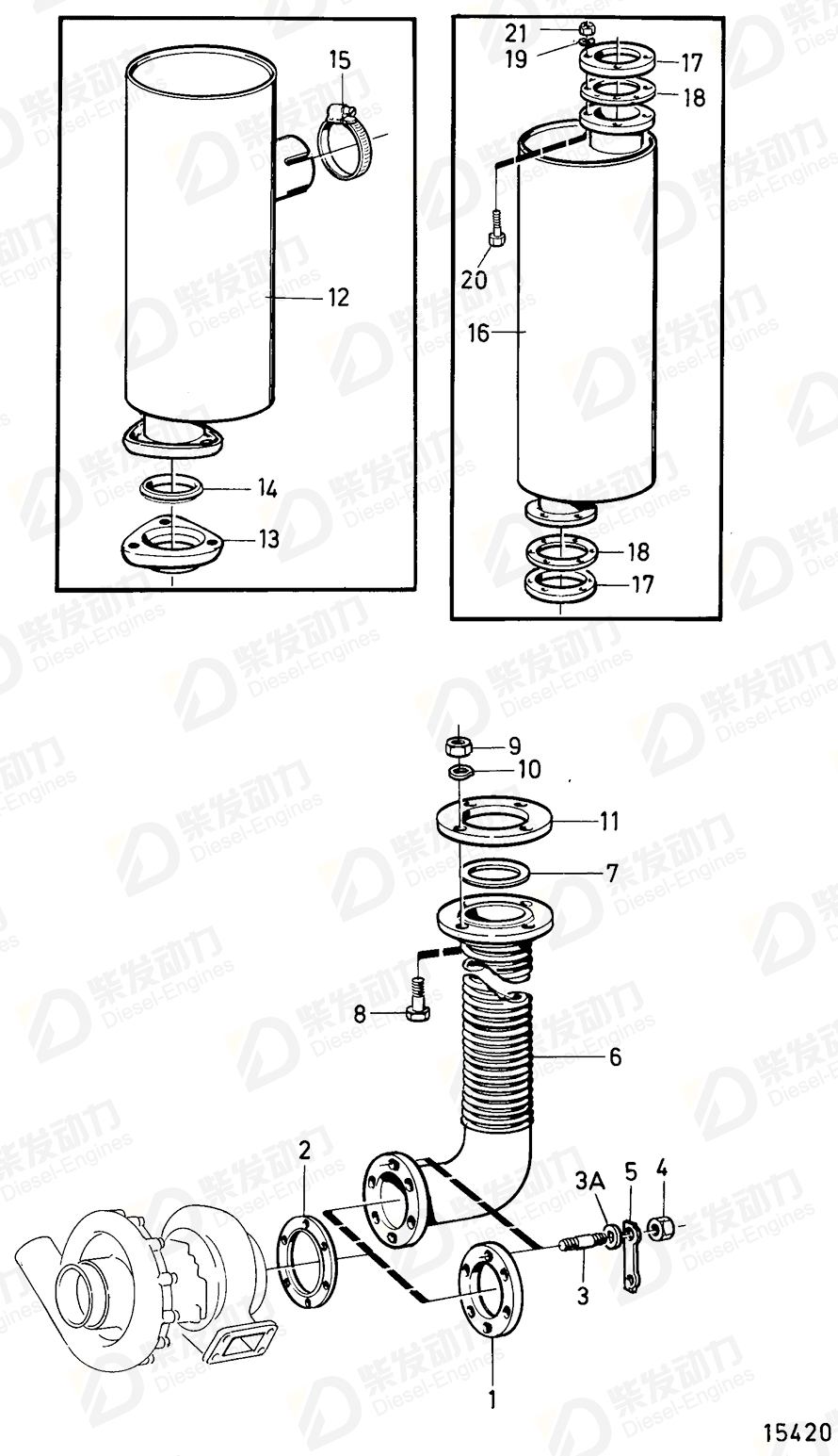 volvo penta Exhaust hose 3826557 Drawing volvo penta Exhaust hose 3826557 Drawing